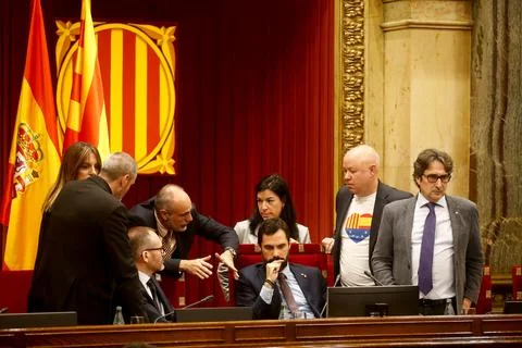 Catalan regional President appears at Catalan Parliament, Barcelona, Spain - 17  Stock Photos