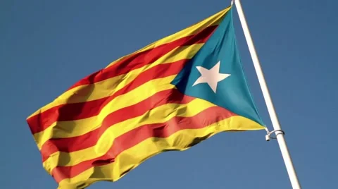 Catalan secessionist flag Stock Footage