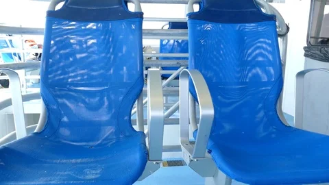 Catalina Ferry empty seats upper deck daytime Stock Footage 101619118