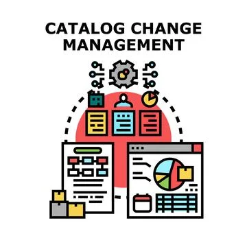 Catalog change management concept planning process Stock Illustration
