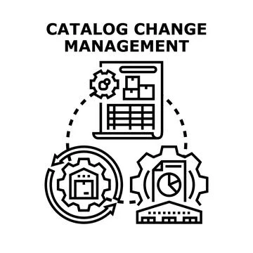 Catalog change management process loop illustration Stock Illustration