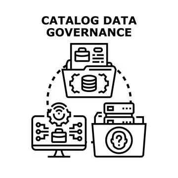 Catalog data governance establishing information management integrity Stock Illustration