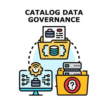 Catalog data governance establishing information management integrity Stock Illustration