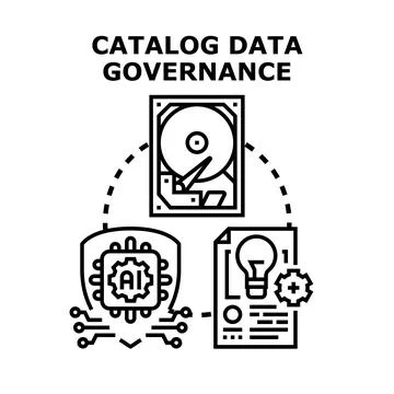 Catalog data governance establishing secure information management Stock-Illustration