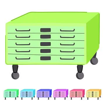 Catalog file cabinet vector cartoon graphic Stock-Illustration