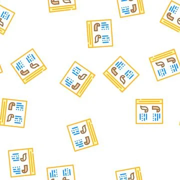 Catalog of hairstyles vector seamless pattern Stock Illustration