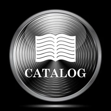 Catalog icon. Internet button on black background.. Stock Illustration