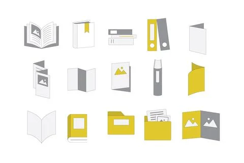 Catalog icon set. A set of catalog vector icons for web design, isolated Stock Illustration