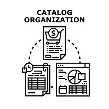Catalog organization concept creating product data management system Stock Illustration
