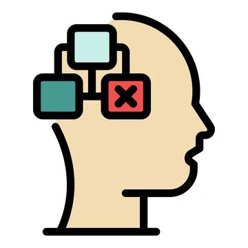 Catalog tree in the head icon color outline vector 스톡 일러스트