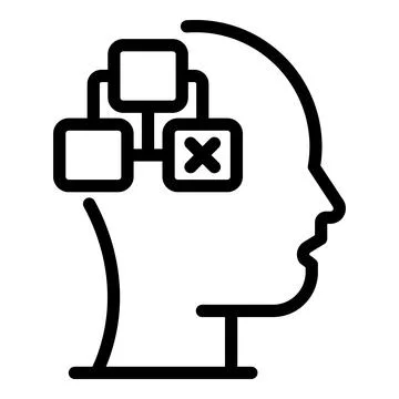 Catalog tree in the head icon, outline style Stock Illustration