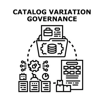 Catalog variation governance process management vector 스톡 일러스트