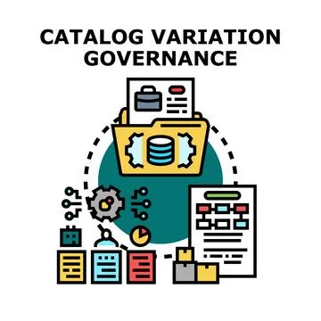 Catalog variation governance process management vector Stockillustratie