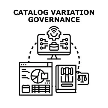 Catalog variation governance system managing data rules Stock Illustration