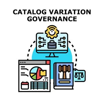 Catalog variation governance system managing data rules Stock Illustration