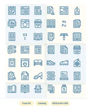 Catalog Vector Icon Toolkit featuring 42 Detail Enhanced Retina Ready Regul.. イラスト素材