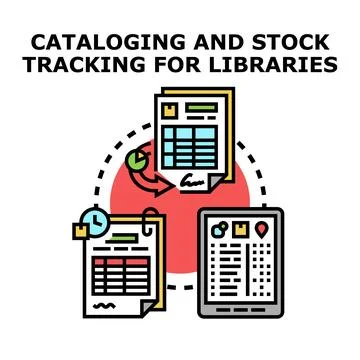Cataloging and asset tracking for information management systems Stock Illustration