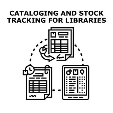 Cataloging and asset tracking for information management systems Stock Illustration