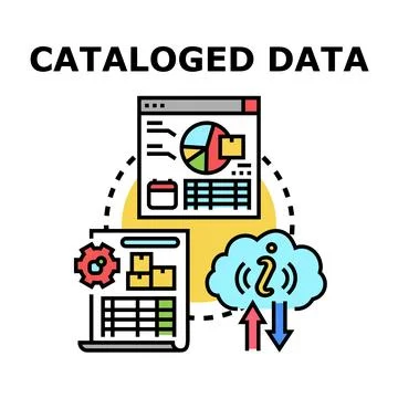 Cataloging data information system and management process Stock Illustration