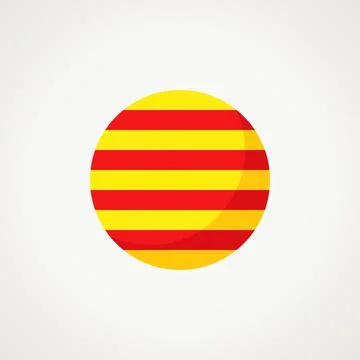 Catalonia - Circular Flag Stock Illustration