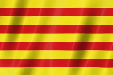 Catalonia flag, 3d render,8K Stock Illustration