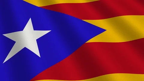 Catalonia Flag Animation 4k Stock Footage
