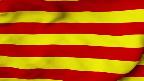 A Catalonia flag flaps in the wind Stock Footage 80821676