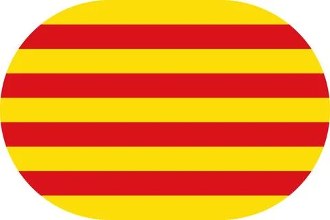 Catalonia flag in flat oval design Stock Illustration