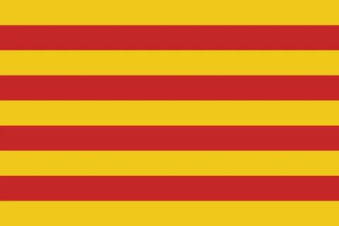 Catalonia flag pattern background. Realistic national flag design. Abstract.. Stock Illustration