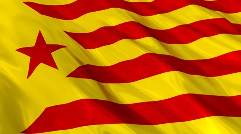 Catalonia flag Seamless Stock Footage 49087127