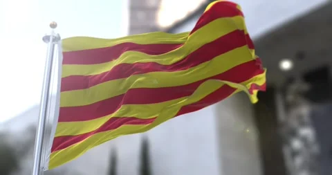 Catalonia flag waving-seamless-loop-4k-60fps Stock Footage 344252624