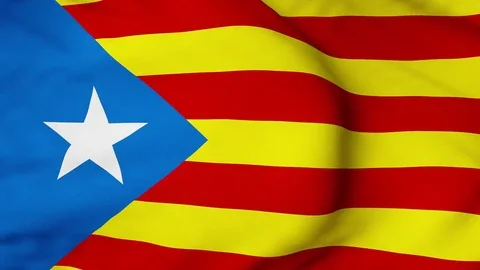 The Catalonia flag waving in the wind Stock Footage 80795460