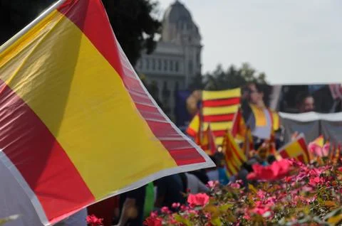 Catalonia flags Stock Photos