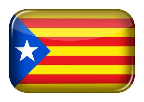 Catalonia independence web icon rectangle button 스톡 일러스트