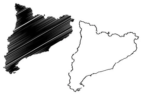 Catalonia map vector Stock Illustration