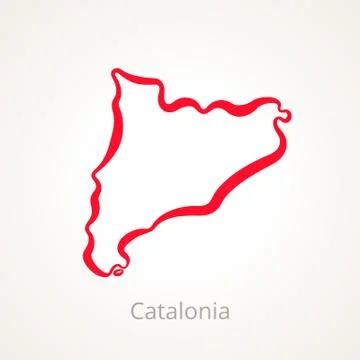 Catalonia - Outline Map Stock Illustration