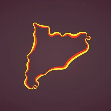 Catalonia - Outline Map Stock Illustration