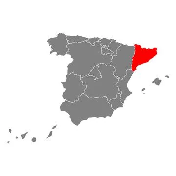 Catalonia of Spain map symbol shape, travel web flat vector illustration Stock Illustration