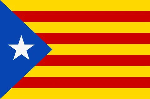 Catalonia vector flag. Autonomous area in Spain. Stock Illustration