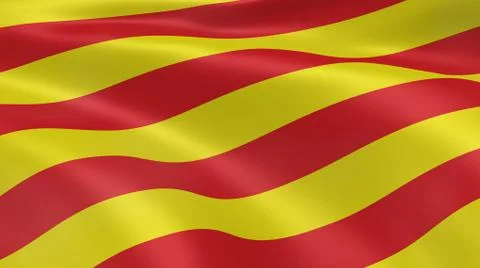 Catalonian flag in the wind Stock Photos