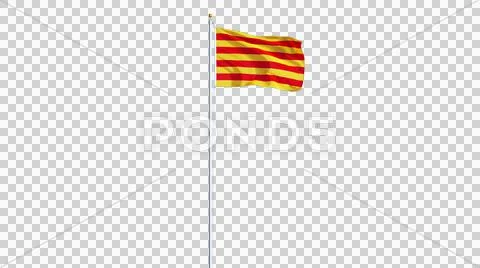 Catalunya flag, long shot, isolated with alpha channel Stock Photos