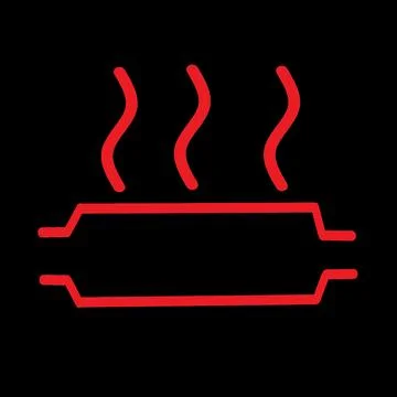 Catalytic converter warning indicator for overheating useful for automotive Stock Illustration