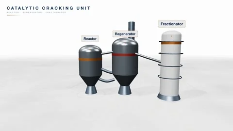 Catalytic cracking reactor refinery animation Stock Footage 339336410
