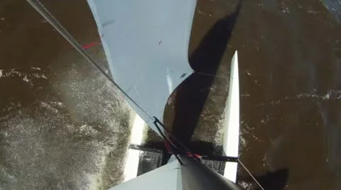 Catamaran from above Stock Footage 12008472