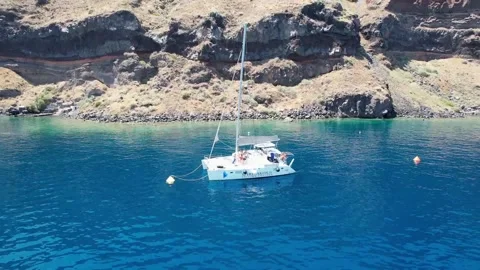 Catamaran Aerial Ballet: Drone's Perspective Stock Footage 253780068
