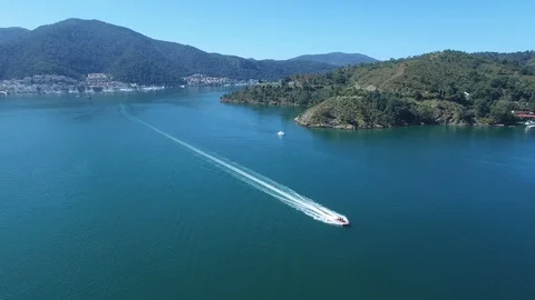 Catamaran Aerial Top View Video stock 87978075
