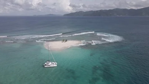 Catamaran and private islands Stock Footage 246715145