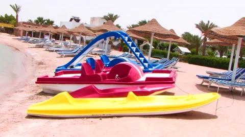 Catamaran on the beach. Stock Footage 49479674