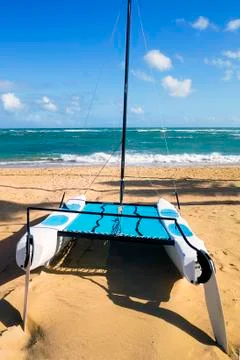 Catamaran on the beach Stock Photos