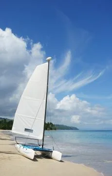 Catamaran on the beach Foto stock